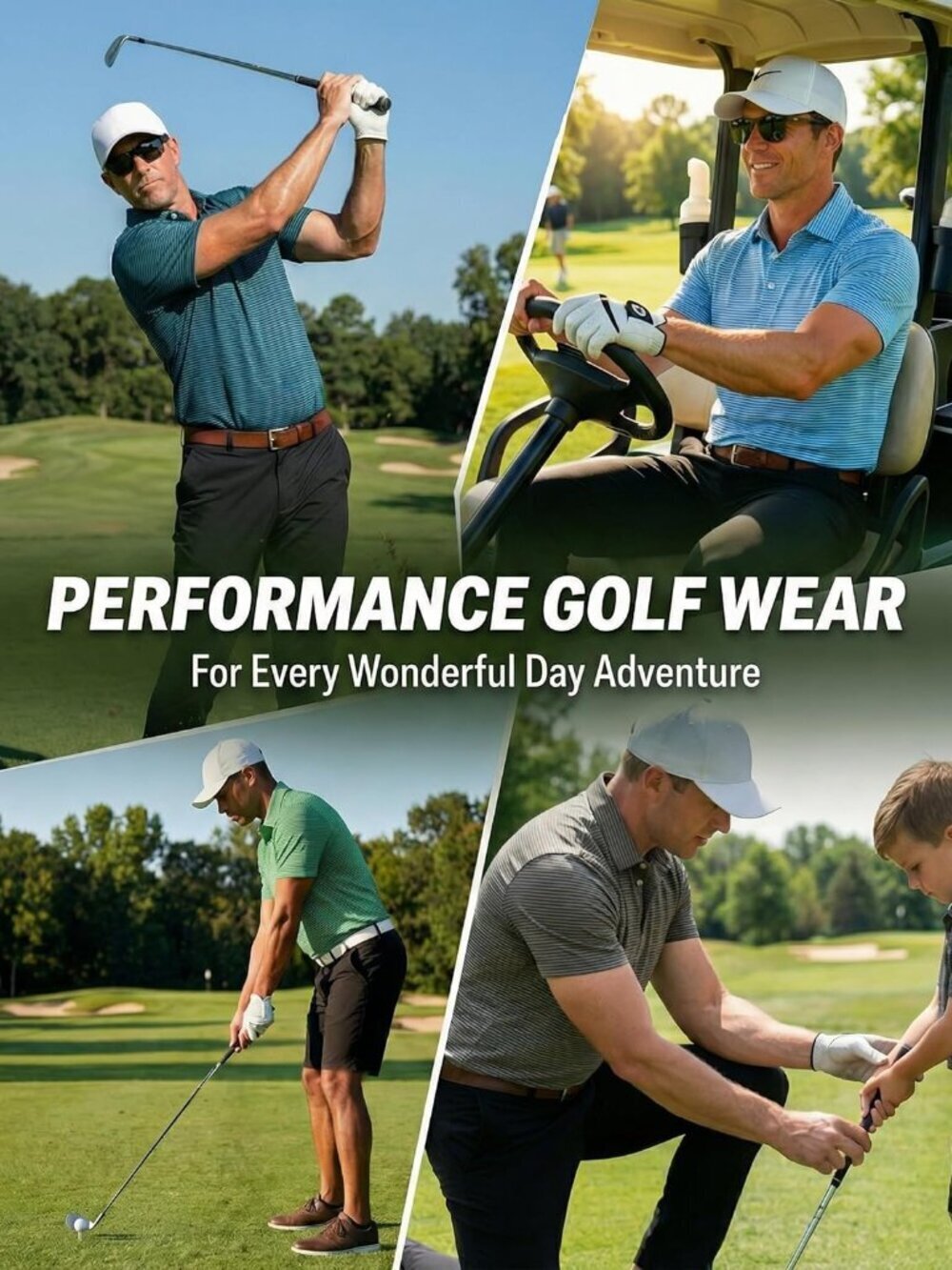 Mens Multicolor Polo Quick Dry Short Sleeve Golf Tee Moisture Wick Shirts - Picture 6 of 6